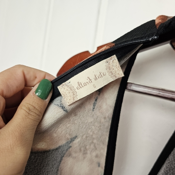 Altar'd State Halter Top Black Peach Floral Mini Dress sz Small - Picture 15 of 15